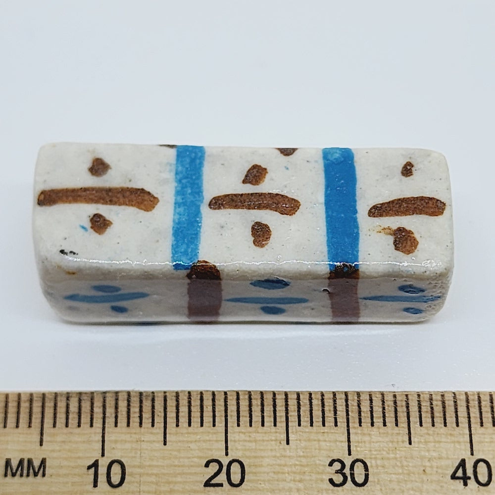 33mm Column (5) - Off White - Ceramic Vintage Replica Trade Beads