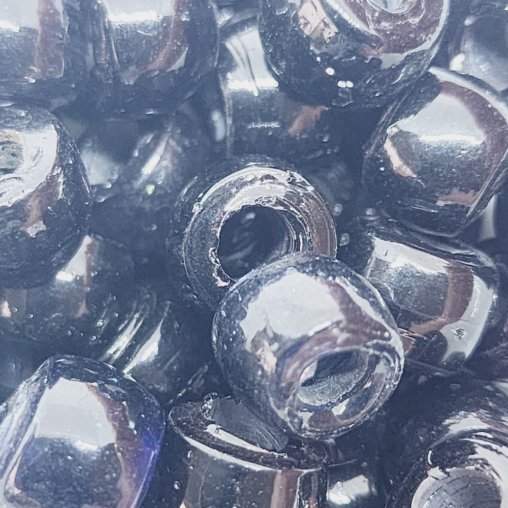 Black Opaque (100) - Vintage Glass Indian Pony Beads