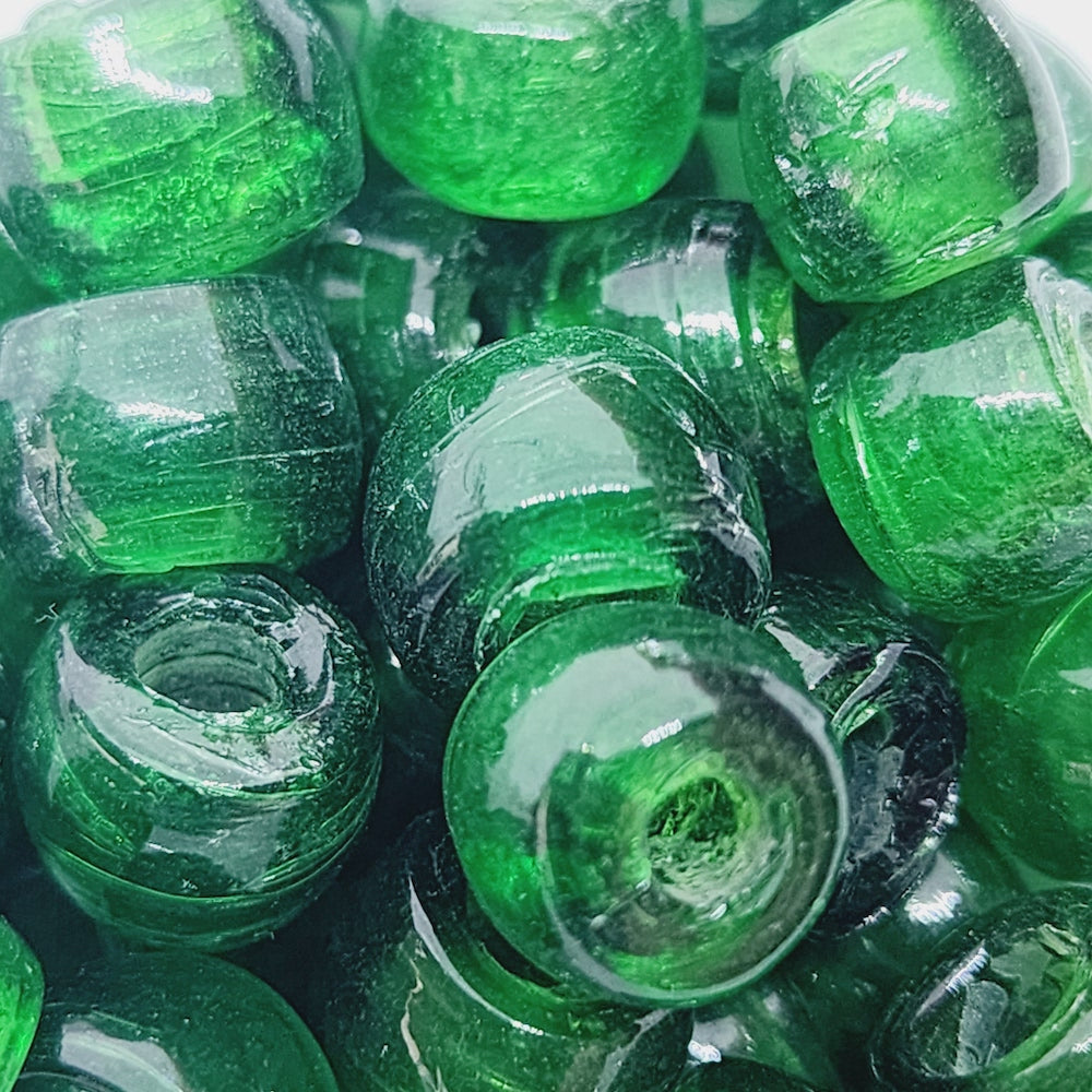 Green Transparent (100) - Vintage Glass Indian Pony Beads