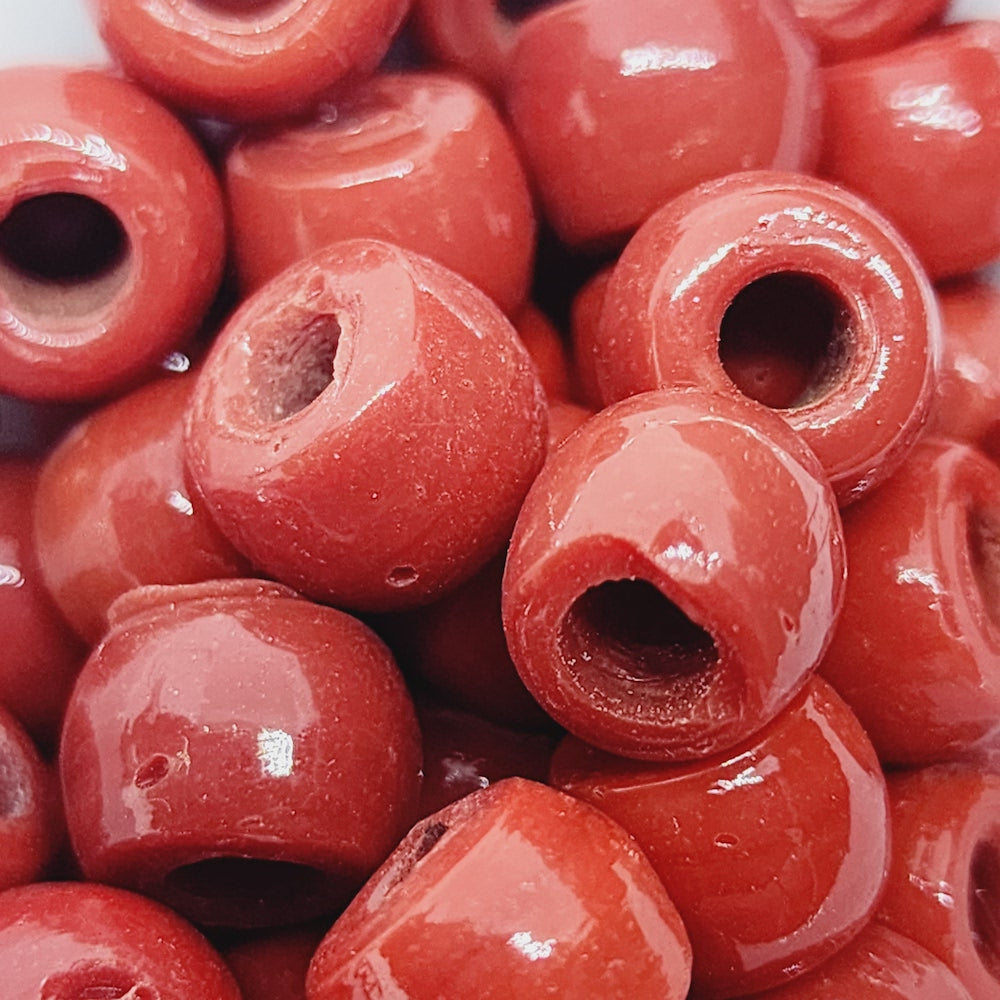 Red Opaque (100) - Vintage Glass Indian Pony Beads