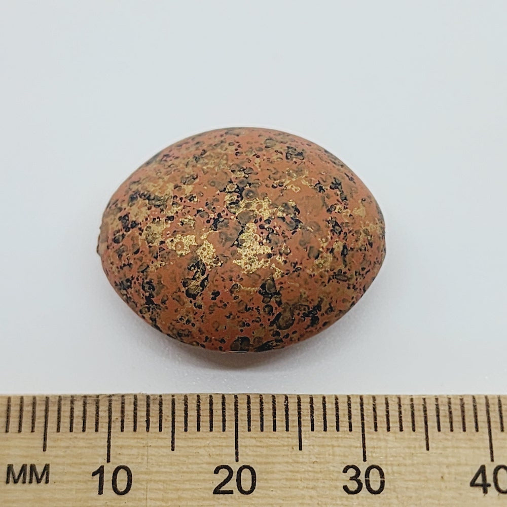 25x20mm Flat Oval (10) - Copper - Matte Metallic Speckled Vintage Beads