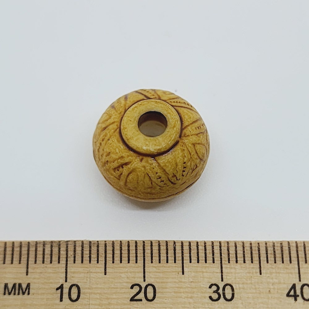 12x16mm Rondelle (10) - Tan - Vintage Lucite Beads