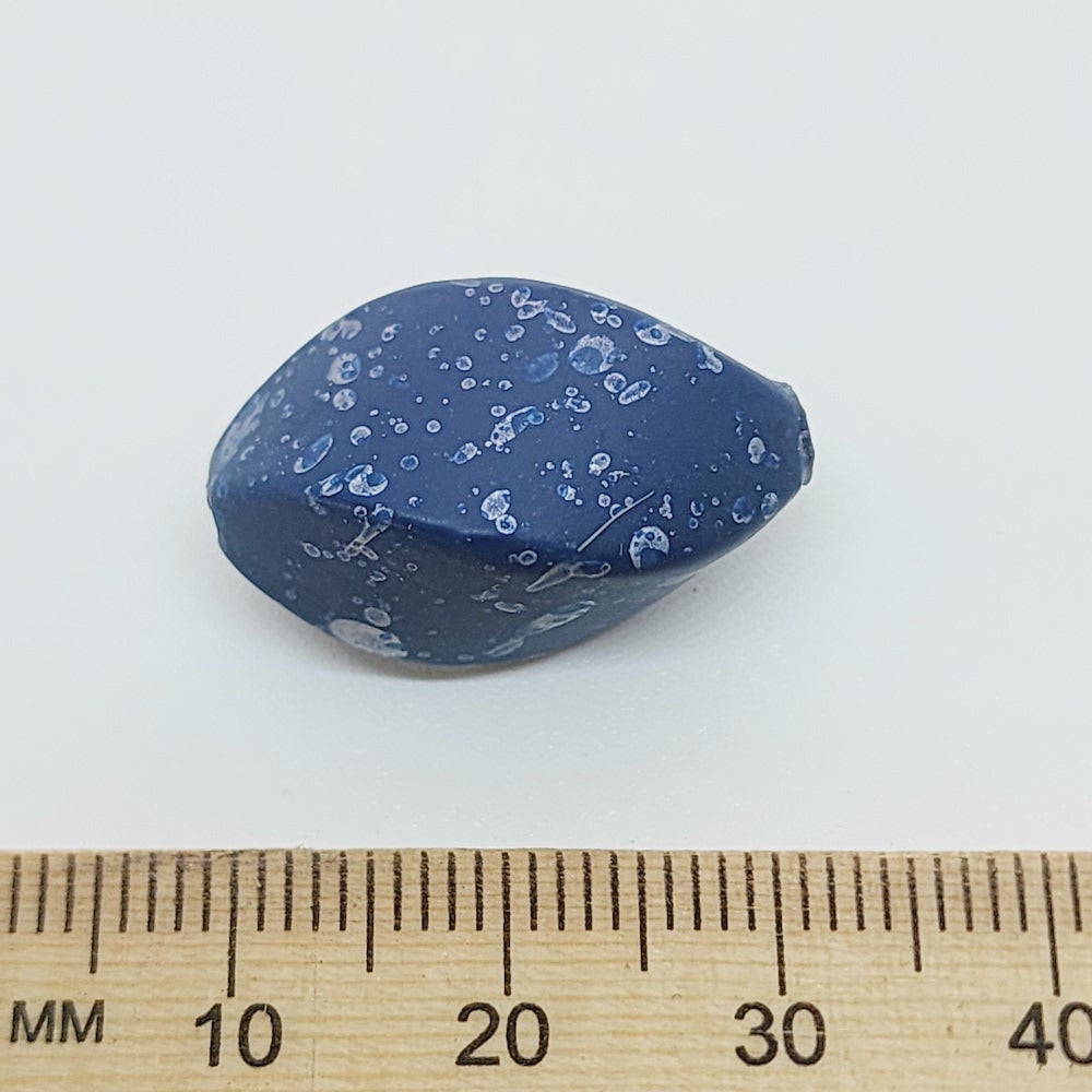 23x15mm Oval Twist (10) - Navy Blue - Matte Metallic Speckled Vintage Beads