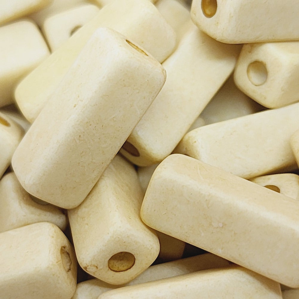 17x6.5mm Rectangle Tube (25) - Cream - Vintage Lucite Beads