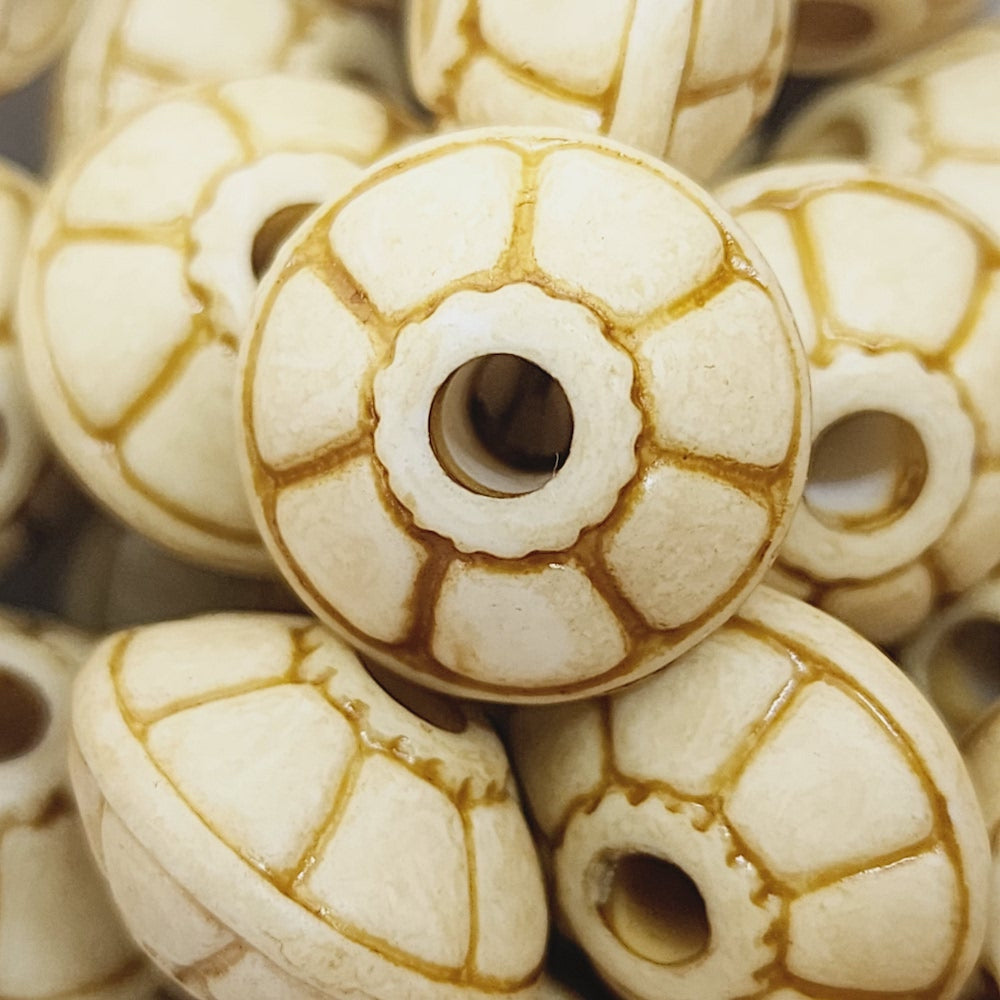 10x16mm Rondelle (10) - Cream - Vintage Lucite Beads