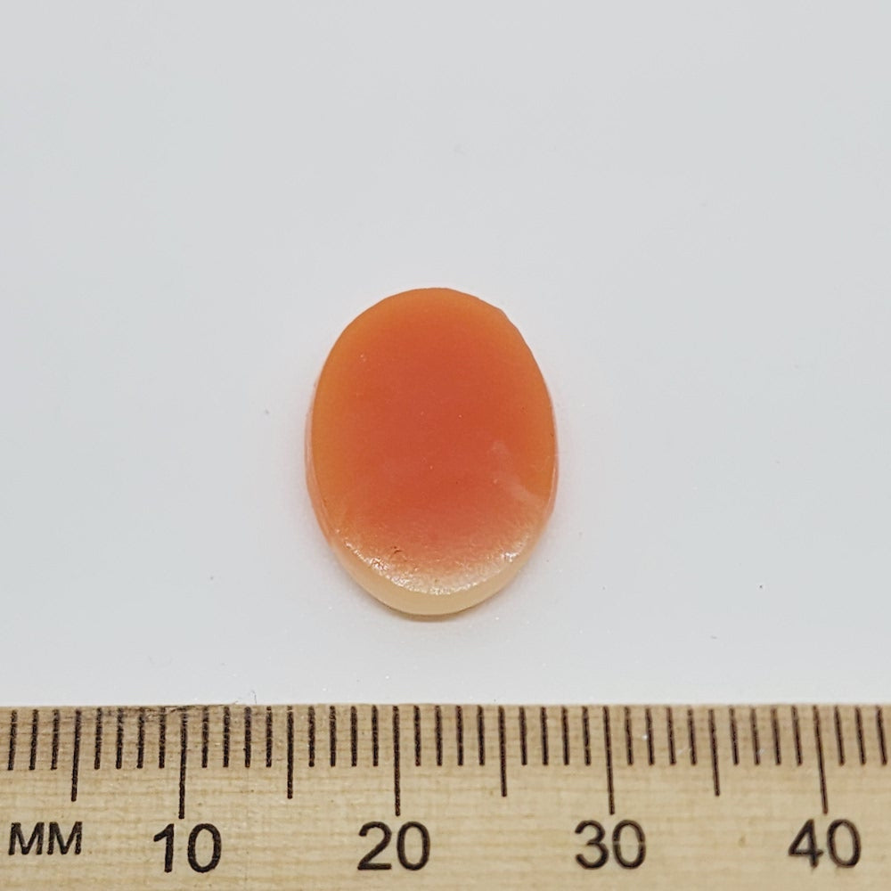 15x10mm Oval (1) - Facing Right - Dark Peach & Ivory - Vintage Cameo