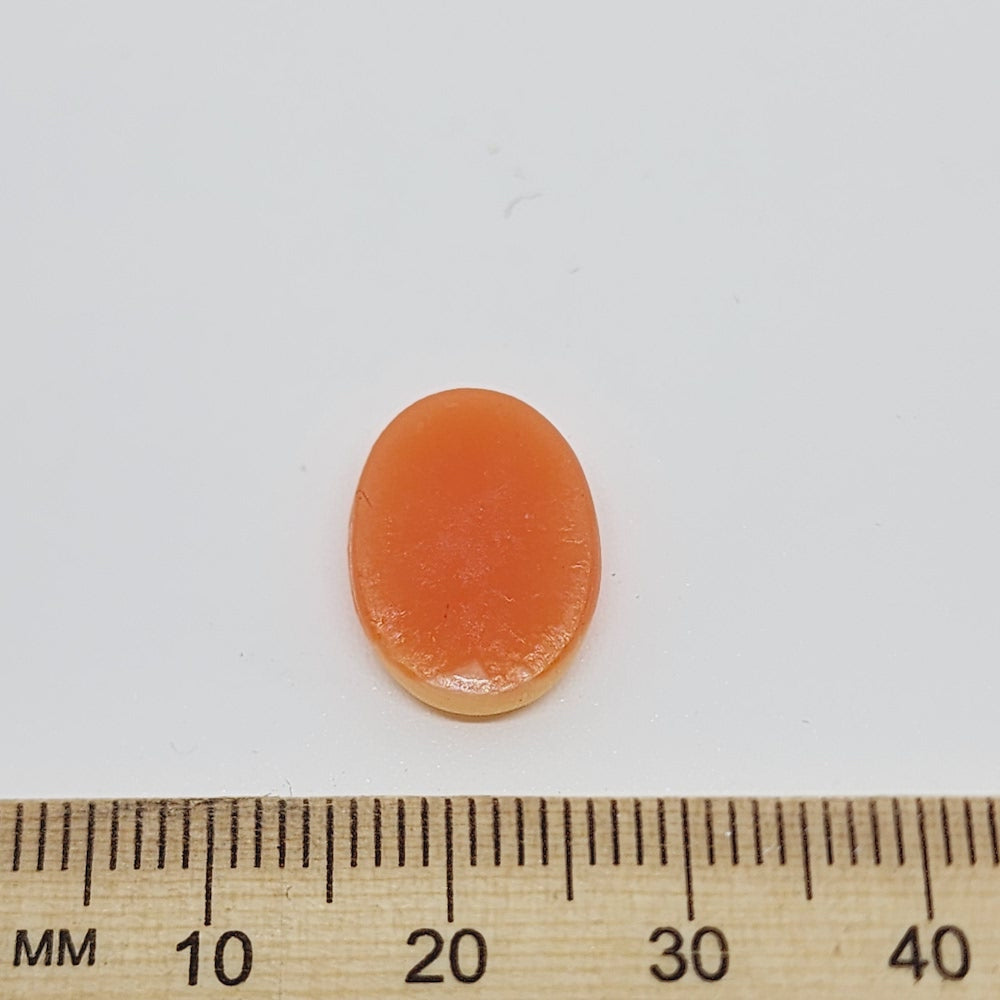 16x12mm Oval (1) - Facing Left - Dark Peach & Ivory - Vintage Cameo