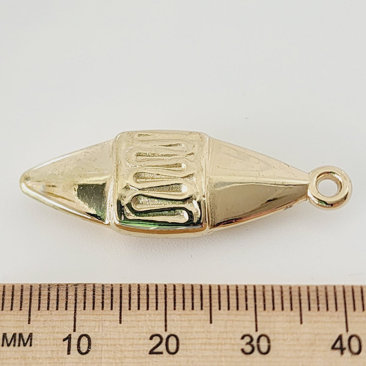 38x13mm African Shield (10) - Gold - Vintage Metalised Pendants