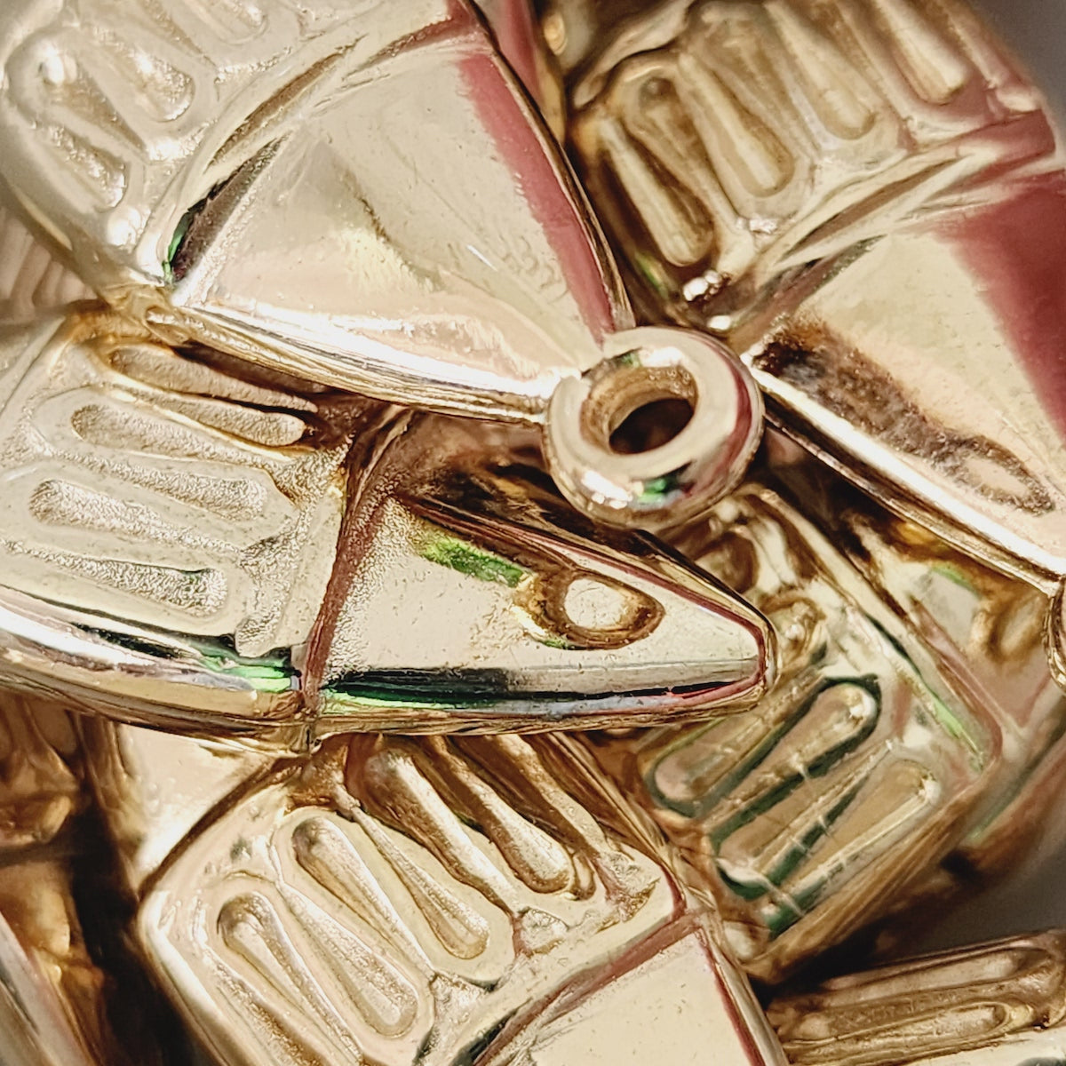 38x13mm African Shield (10) - Gold - Vintage Metalised Pendants