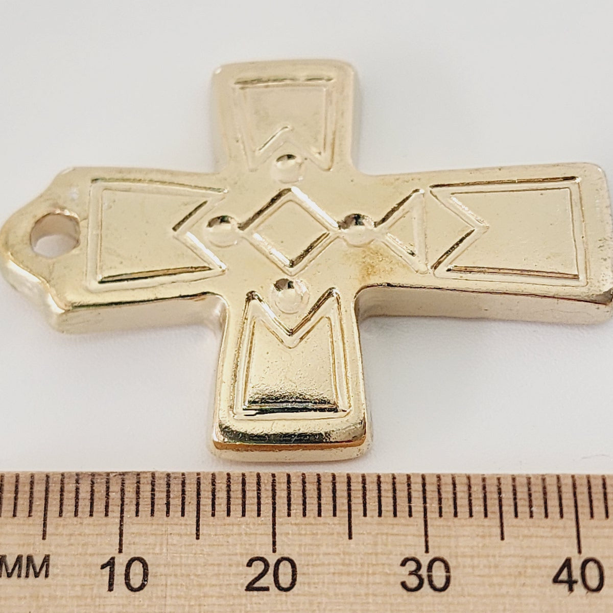 45x31mm Tribal Cross (10) - Gold - Vintage Metalised Pendants