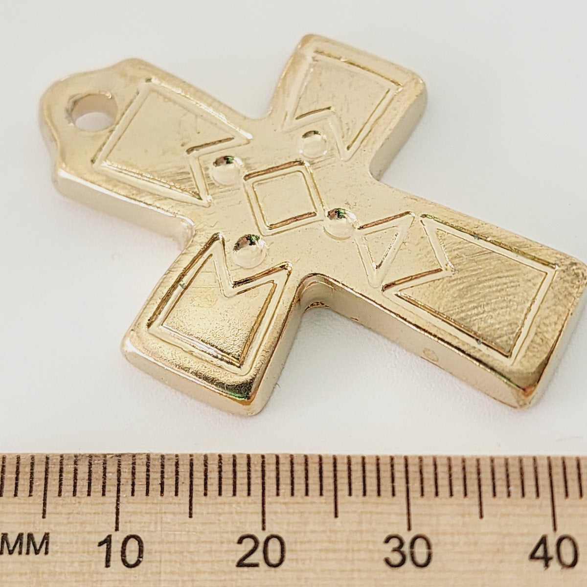 45x31mm Tribal Cross (10) - Gold - Vintage Metalised Pendants