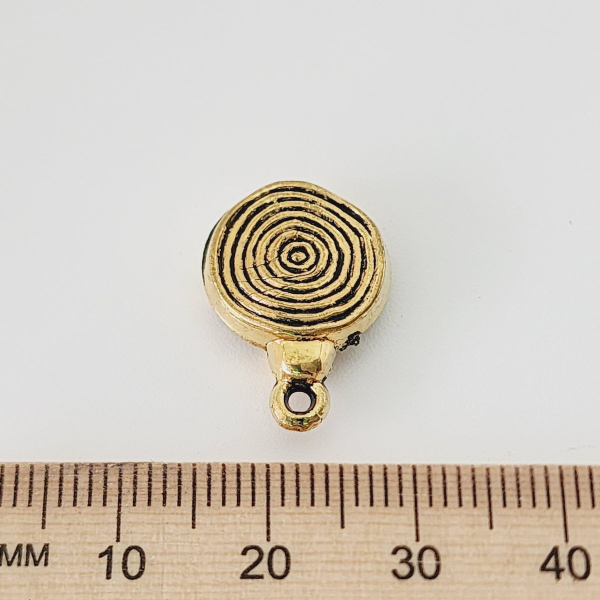18x16mm Spiral (25) - Antique Gold - Vintage Metalised Charms