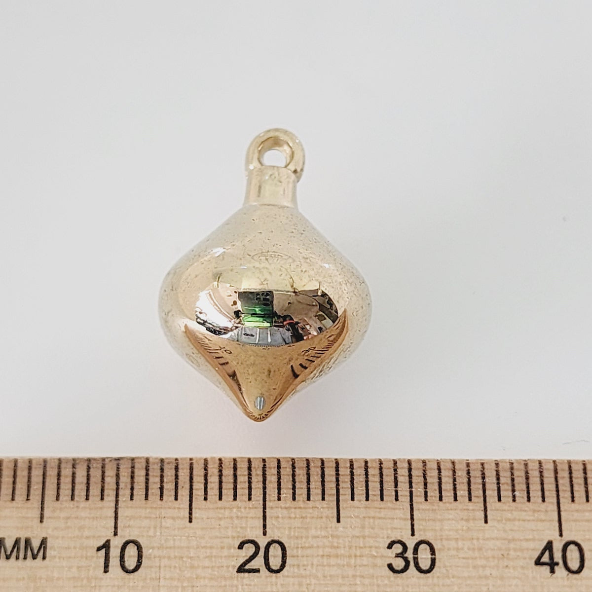 20x14mm Pointed Sphere Pendulum (10) - Gold - Vintage Metalised Pendants