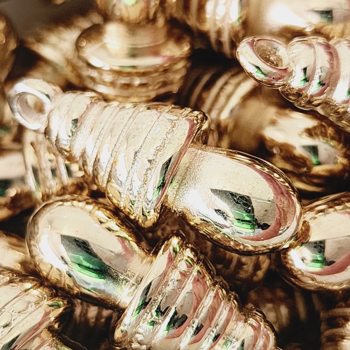 25x10mm Indian Style Bell (10) - Gold - Vintage Metalised Pendants