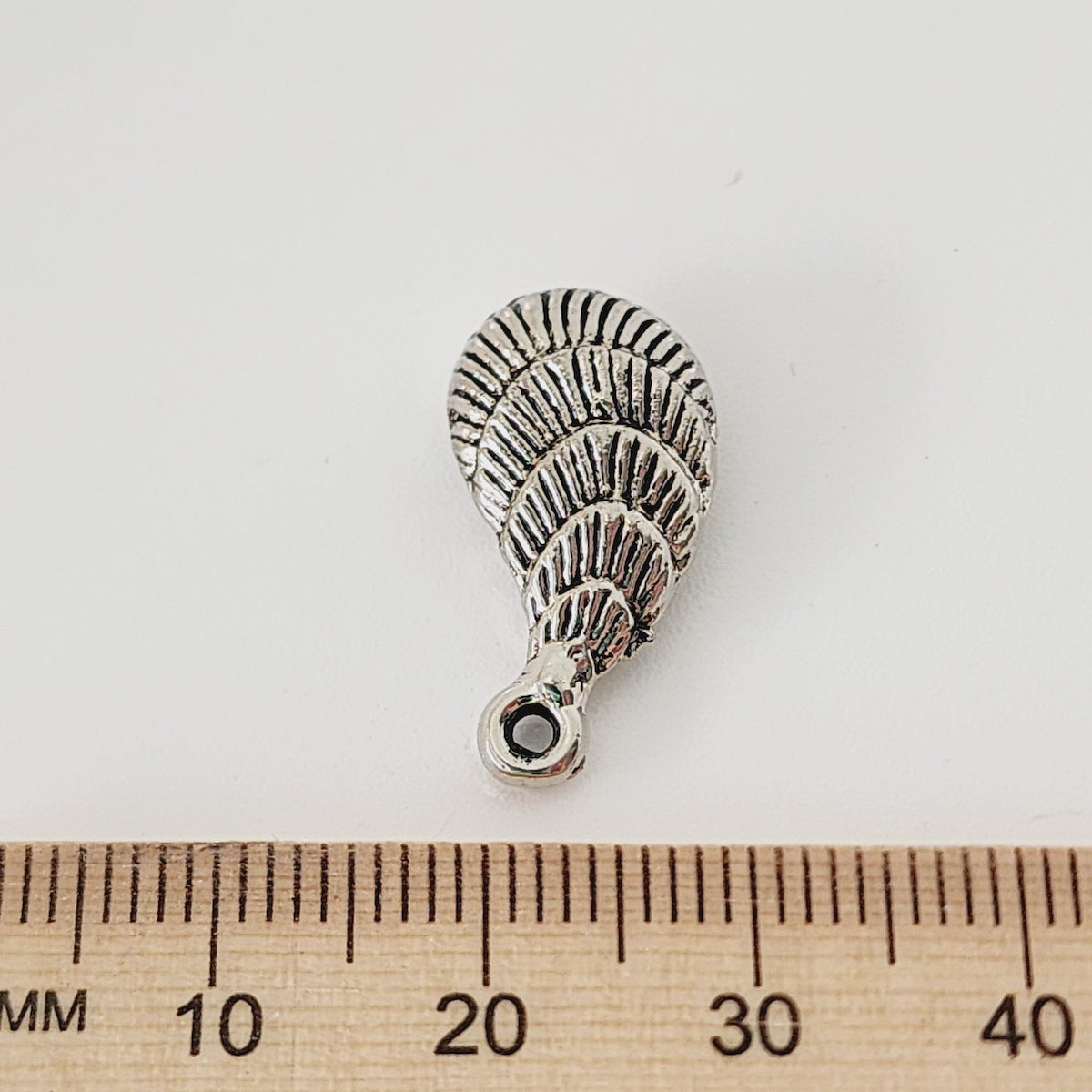 20x15mm Cockle Shell (25) - Antique Silver - Vintage Metalised Charms