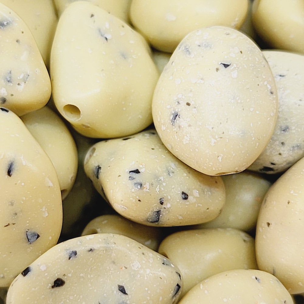 15mm Nugget (25) - Matte Sand - Vintage Lucite Beads