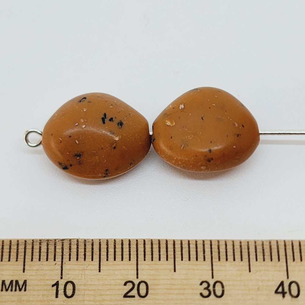 15mm Nugget (25) - Matte Caramel - Vintage Lucite Beads
