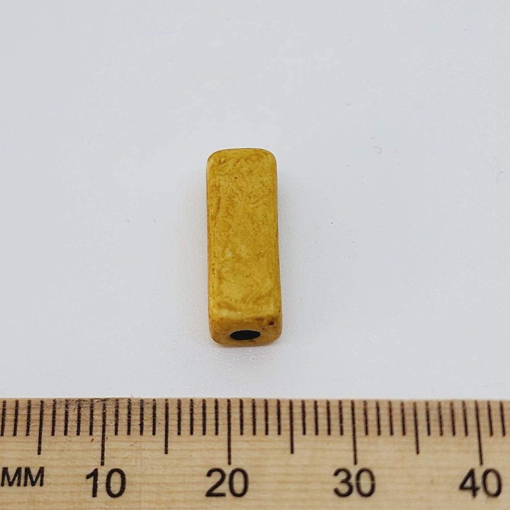 17x6.5mm Rectangle Tube (25) - Matte Tan - Vintage Lucite Beads
