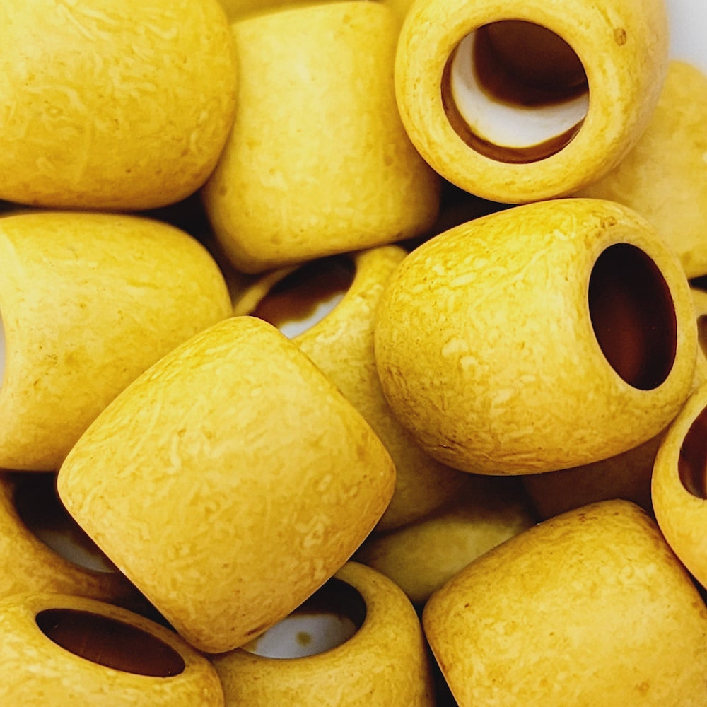 12mm Tube (25) - Matte Tan - Vintage Lucite Beads