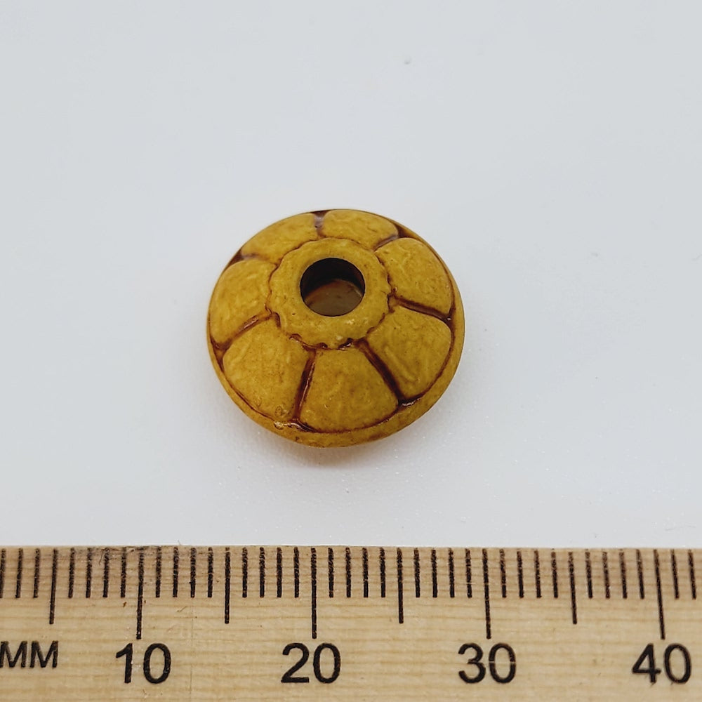 10x16mm Rondelle (10) - Matte Tan - Vintage Lucite Beads