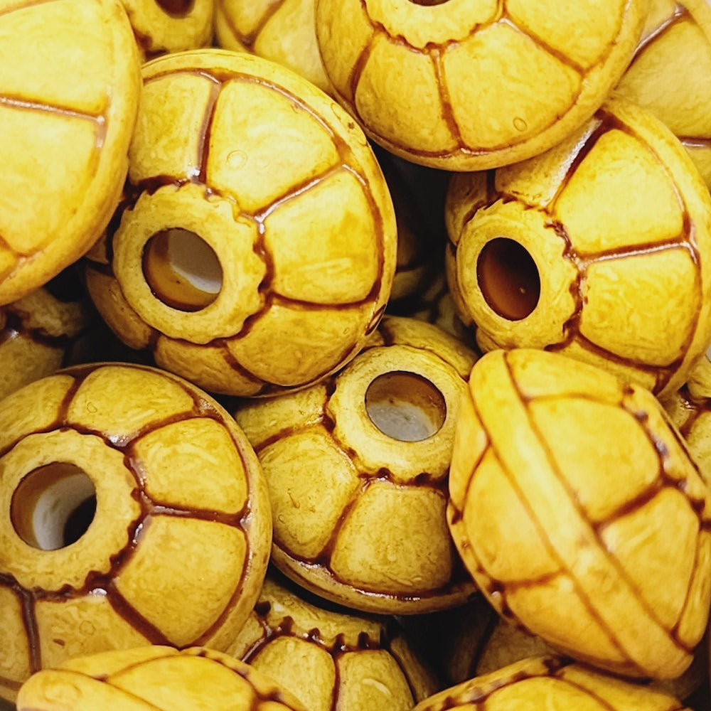 10x16mm Rondelle (10) - Matte Tan - Vintage Lucite Beads