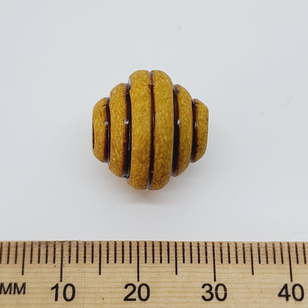 15x16mm Beehive (10) - Matte Tan - Vintage Lucite Beads