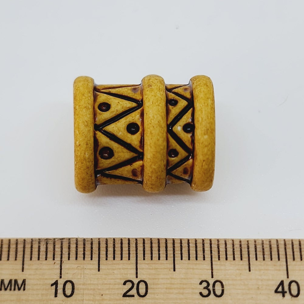 18mm Tube (10) - Tan - Vintage Lucite Beads