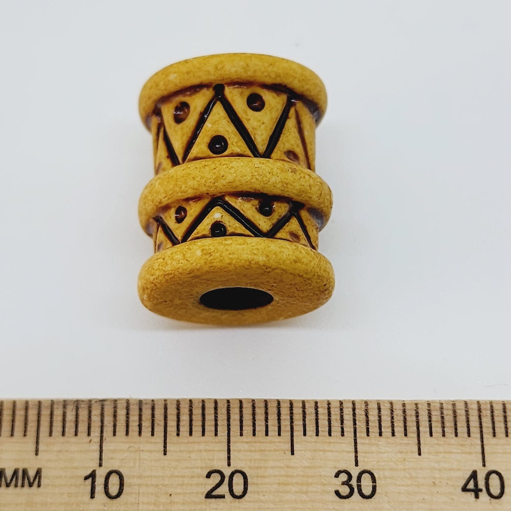 18mm Tube (10) - Tan - Vintage Lucite Beads