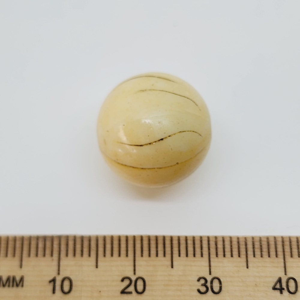16mm Round (25) - Antique Bone Look Vintage Beads