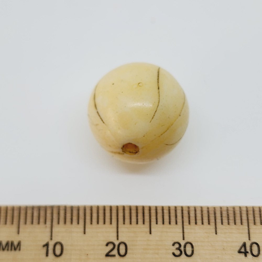 16mm Round (25) - Antique Bone Look Vintage Beads