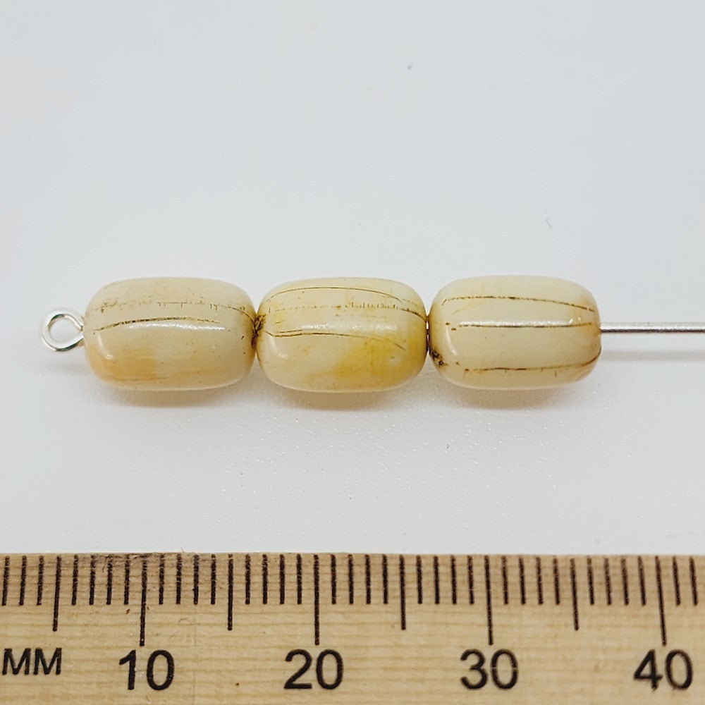 11x7mm Capsule (50) - Antique Bone Look Vintage Beads