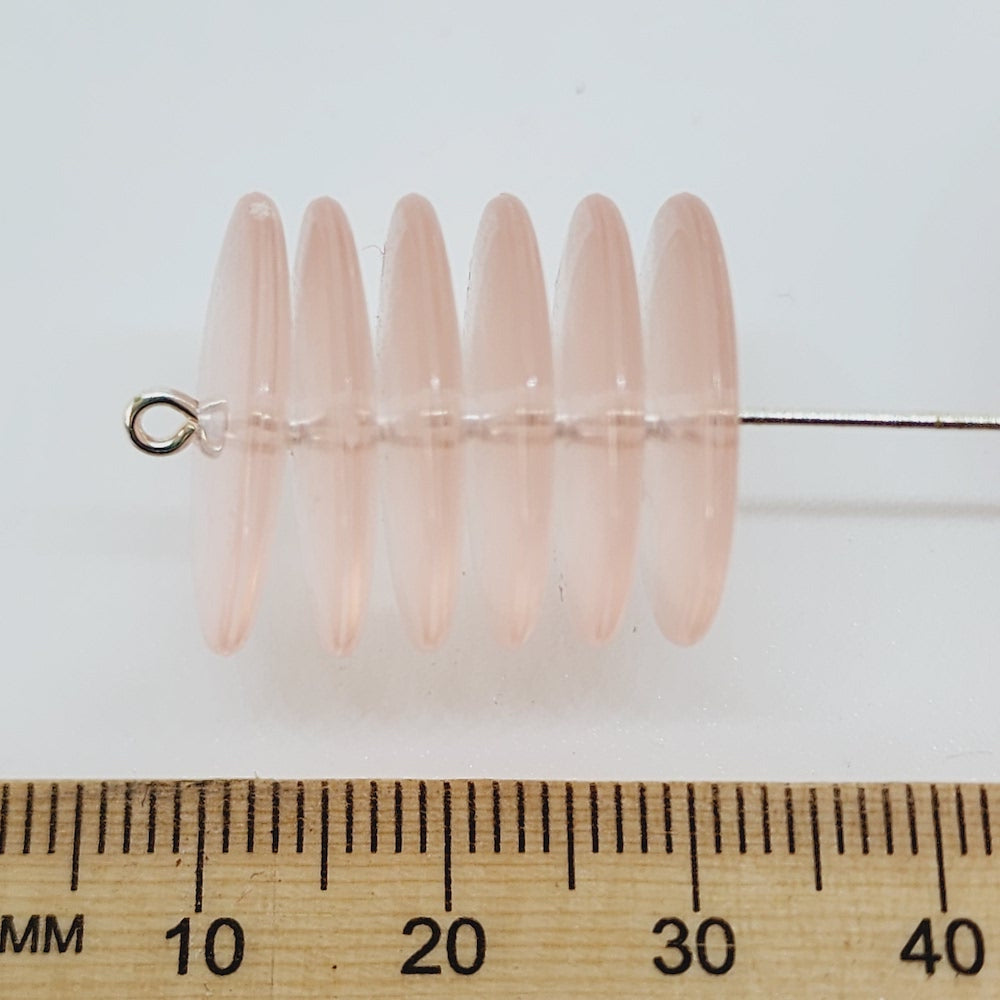 4x18mm Spacer Disc (25) - Light Peach Transparent - Vintage Acrylic Beads