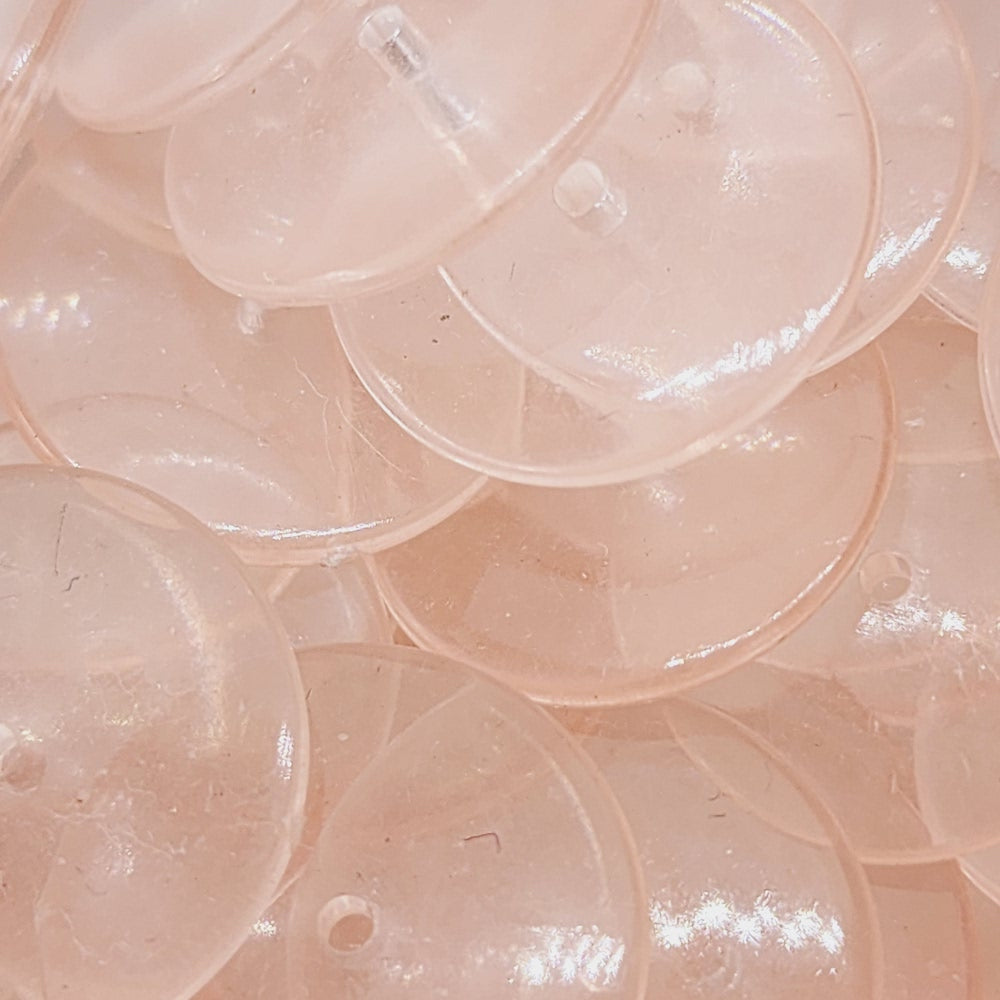 4x18mm Spacer Disc (25) - Light Peach Transparent - Vintage Acrylic Beads