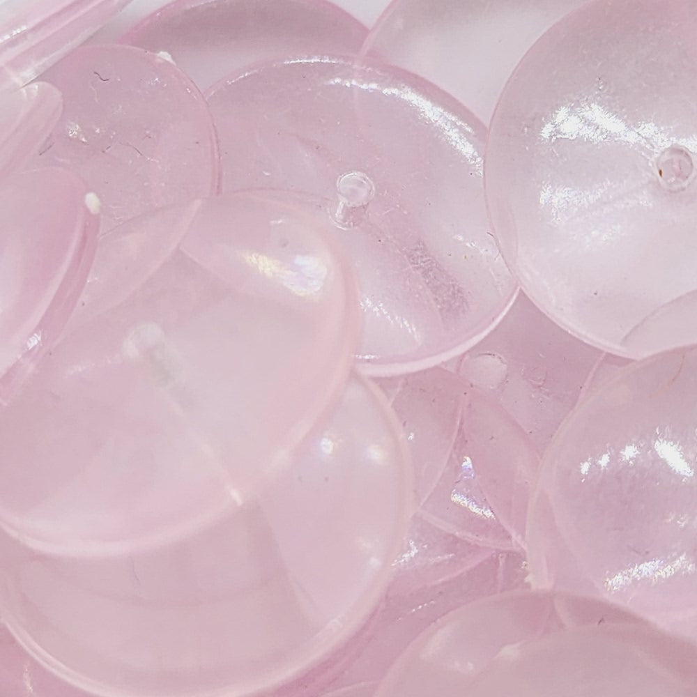 4x18mm Spacer Disc (25) - Light Pink Transparent - Vintage Acrylic Beads