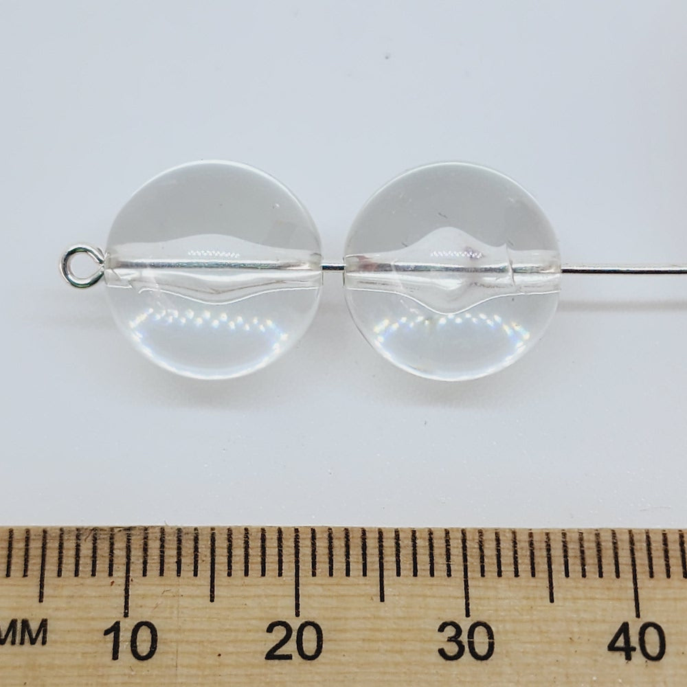 14mm Round (25) - Clear Transparent - Vintage Lucite Beads