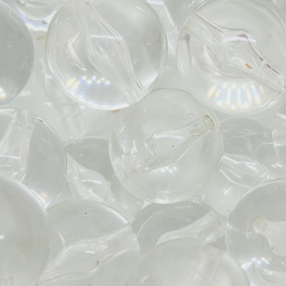 14mm Round (25) - Clear Transparent - Vintage Lucite Beads
