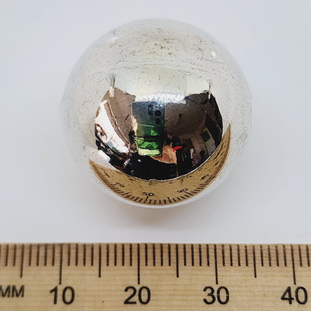 25mm Round (10) - Silver - Vintage Metalised Beads