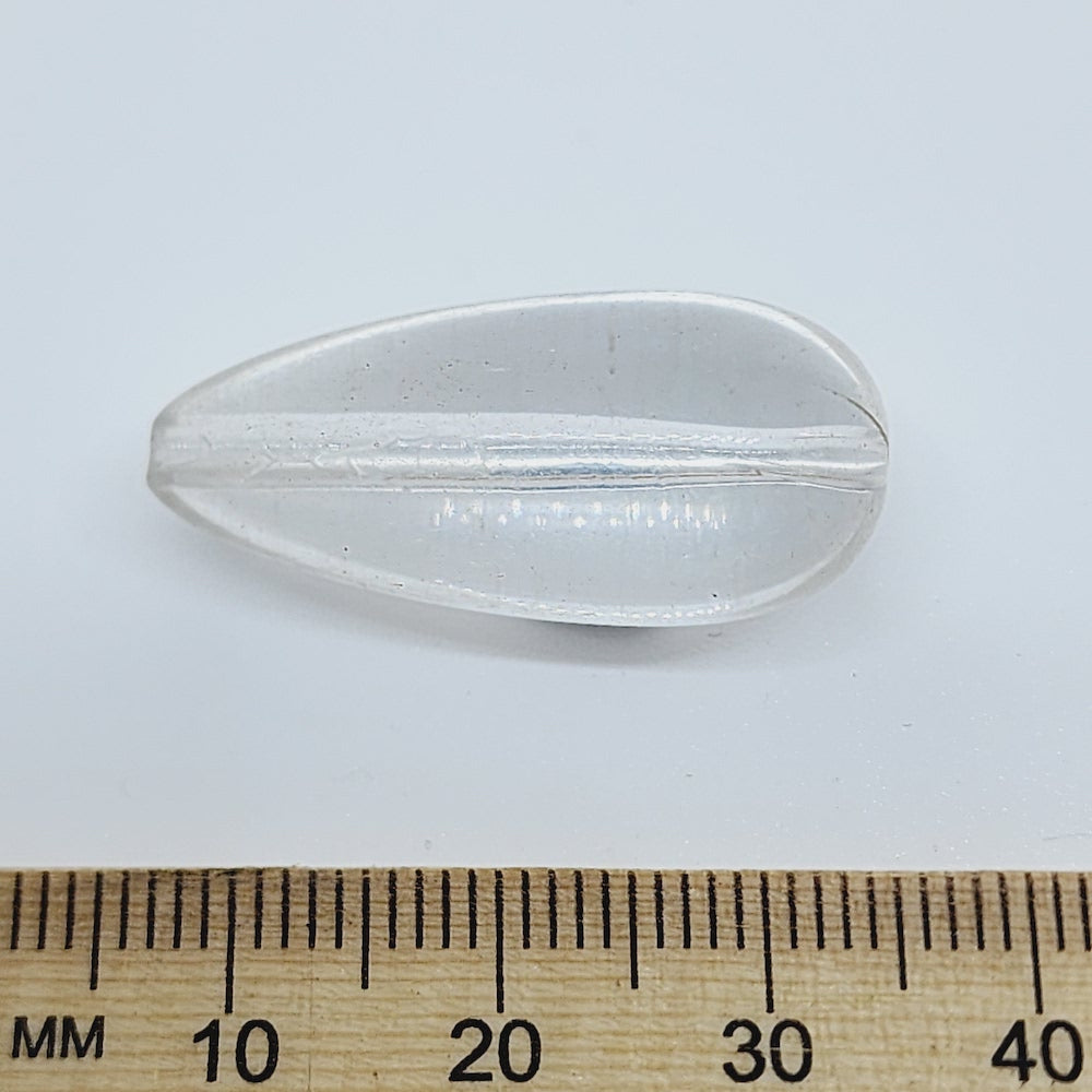 29x13mm Teardrop Vintage Lucite Beads (10) - Clear