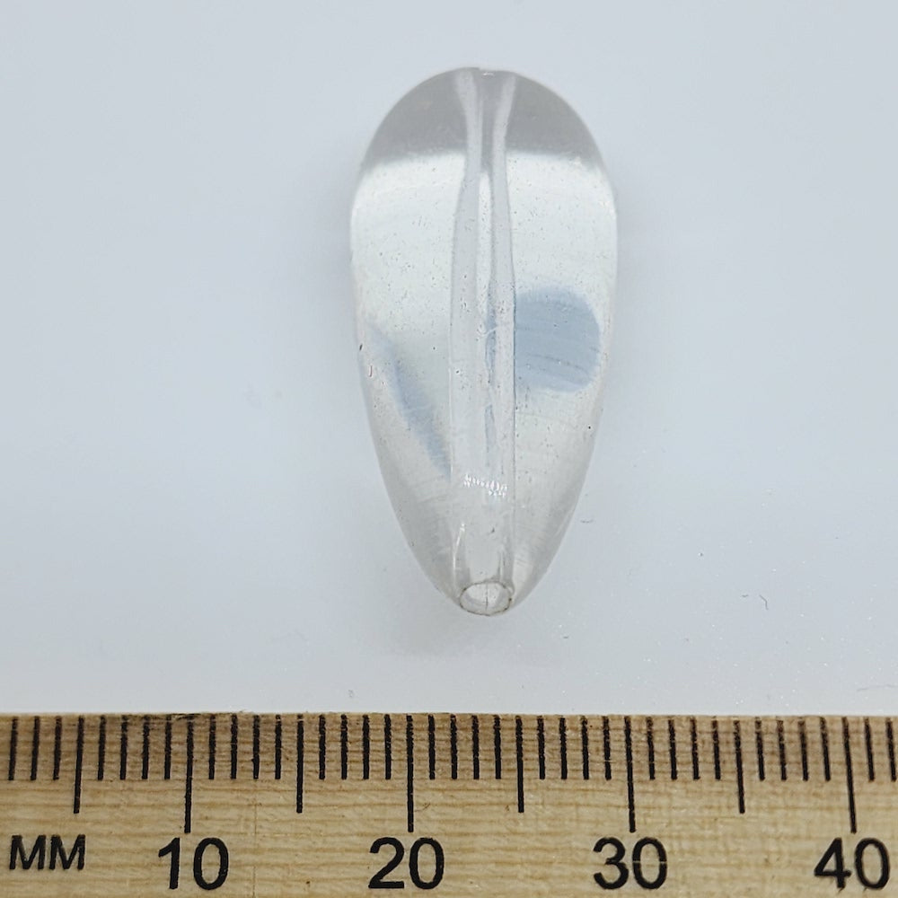 29x13mm Teardrop Vintage Lucite Beads (10) - Clear