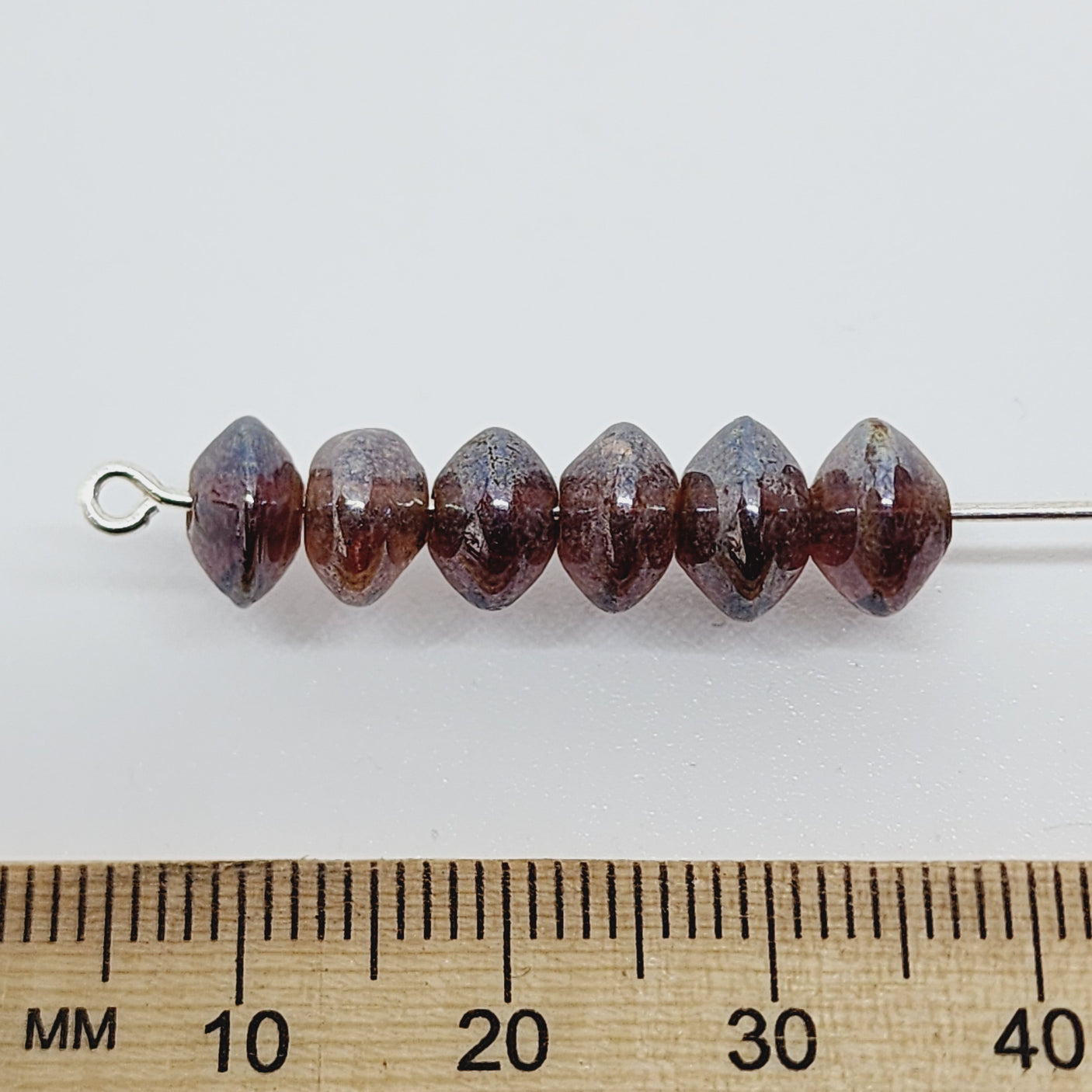 4x8mm UFO (100) - Transparent Amethyst Lustre - Indian Glass Vintage Beads
