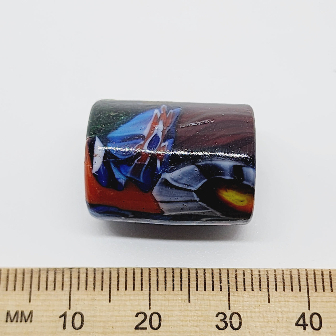 20mm Tube (5) - Multi Colours (Furnace-Wound) - Glass Vintage Replica Trade Beads