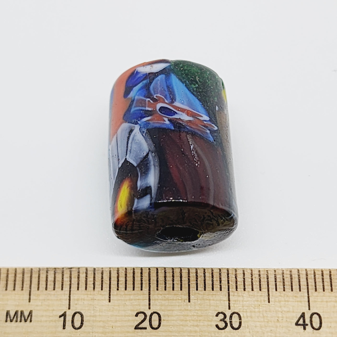 20mm Tube (5) - Multi Colours (Furnace-Wound) - Glass Vintage Replica Trade Beads