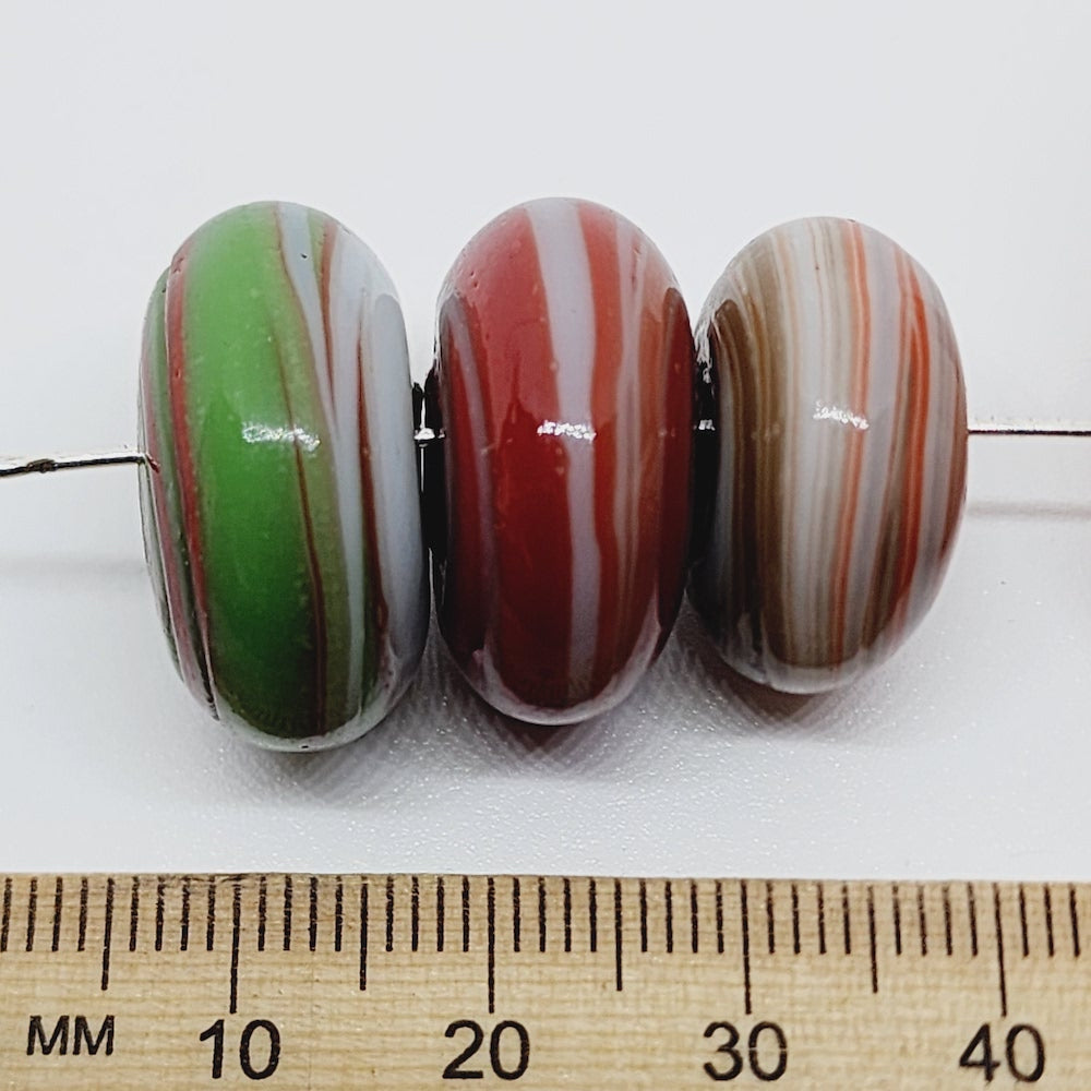9x18mm Wheel (5) - Multi Colours - Glass Vintage Replica Trade Beads