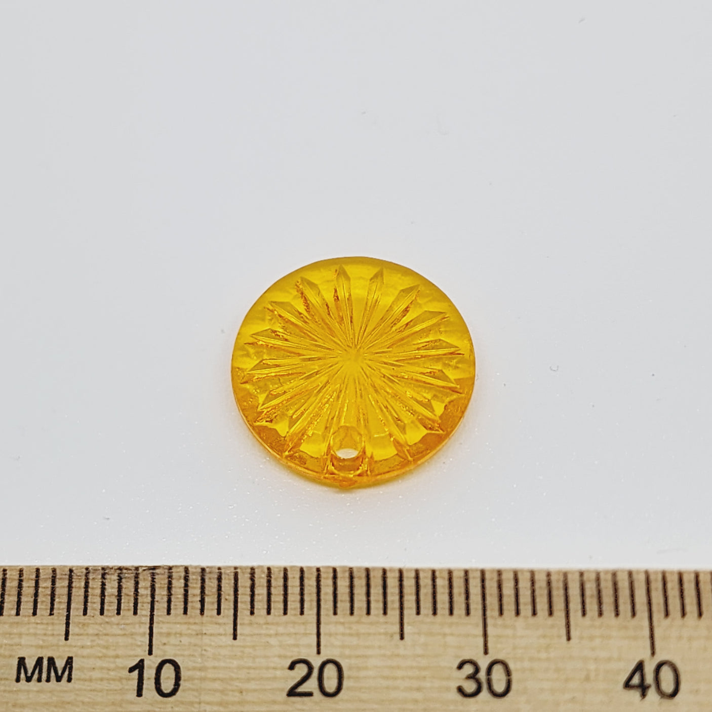 16x4mm Disc Pendant (25) - Transparent Orange - Vintage Acrylic Beads
