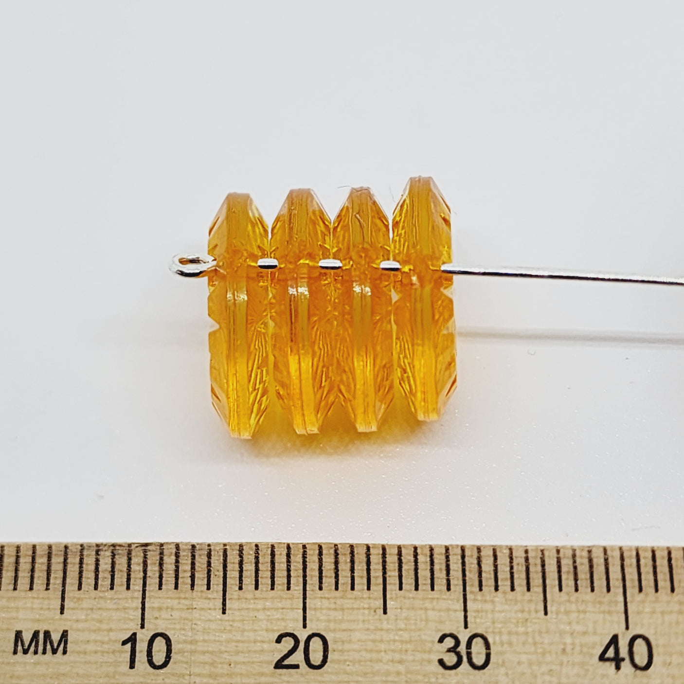 16x4mm Disc Pendant (25) - Transparent Orange - Vintage Acrylic Beads