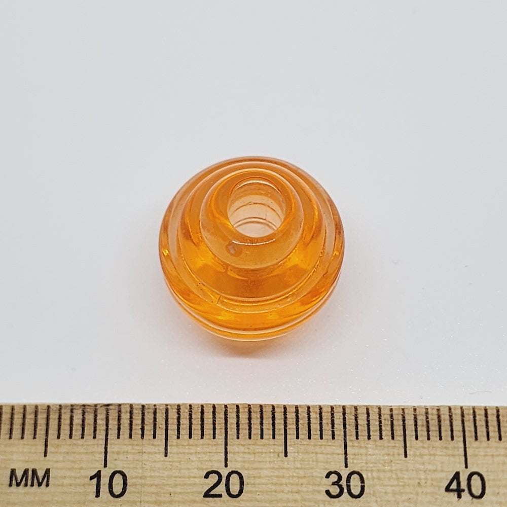 15x16mm Beehive (10) - Transparent Orange - Vintage Lucite Beads