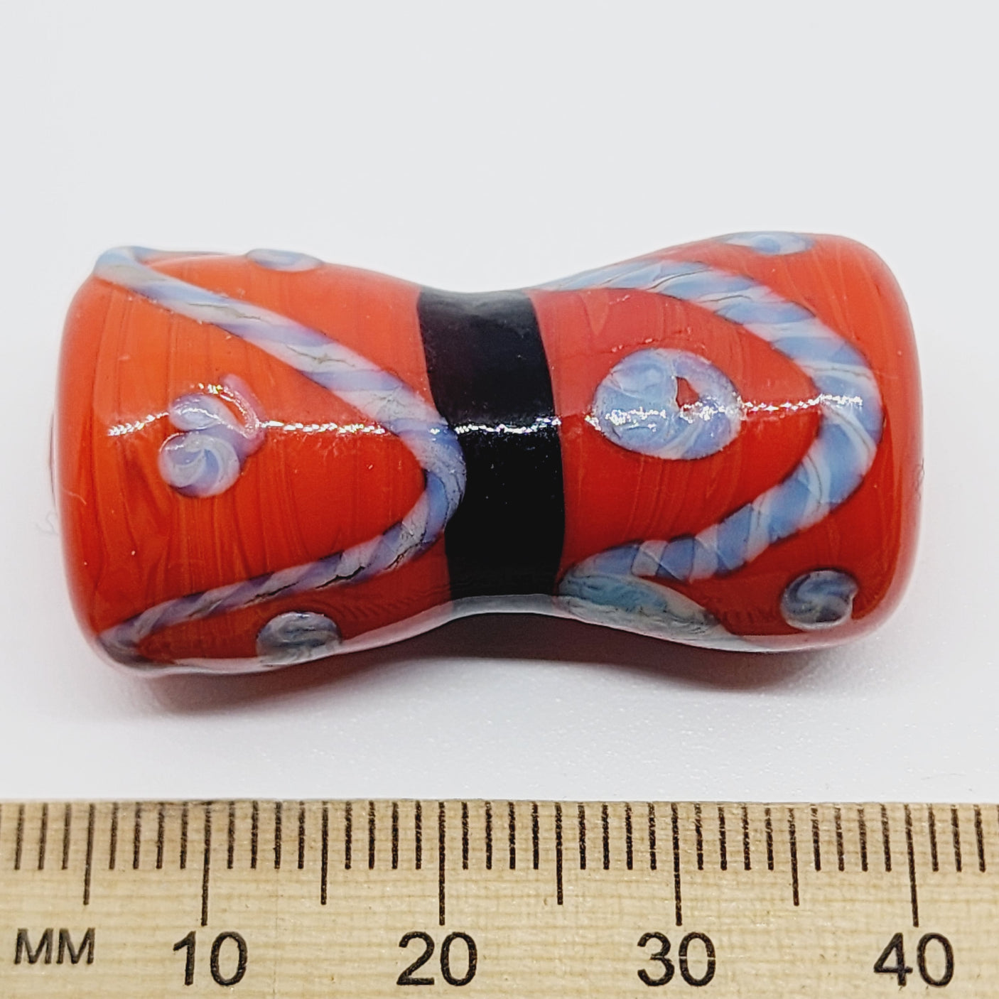 36~40mm Spool (1) - Red Opaque - Glass Vintage Replica Trade Beads