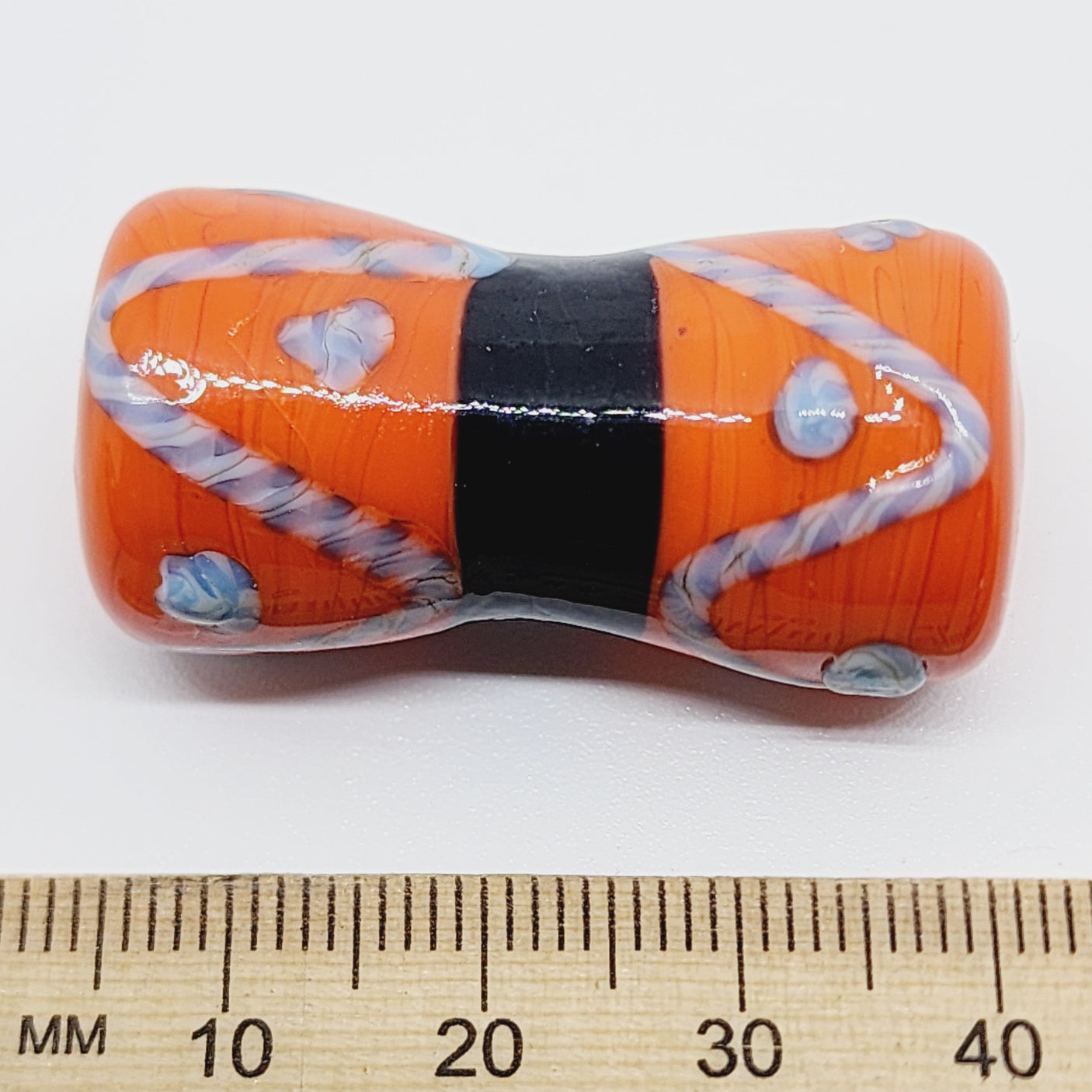 36~40mm Spool (1) - Orange Opaque - Glass Vintage Replica Trade Beads