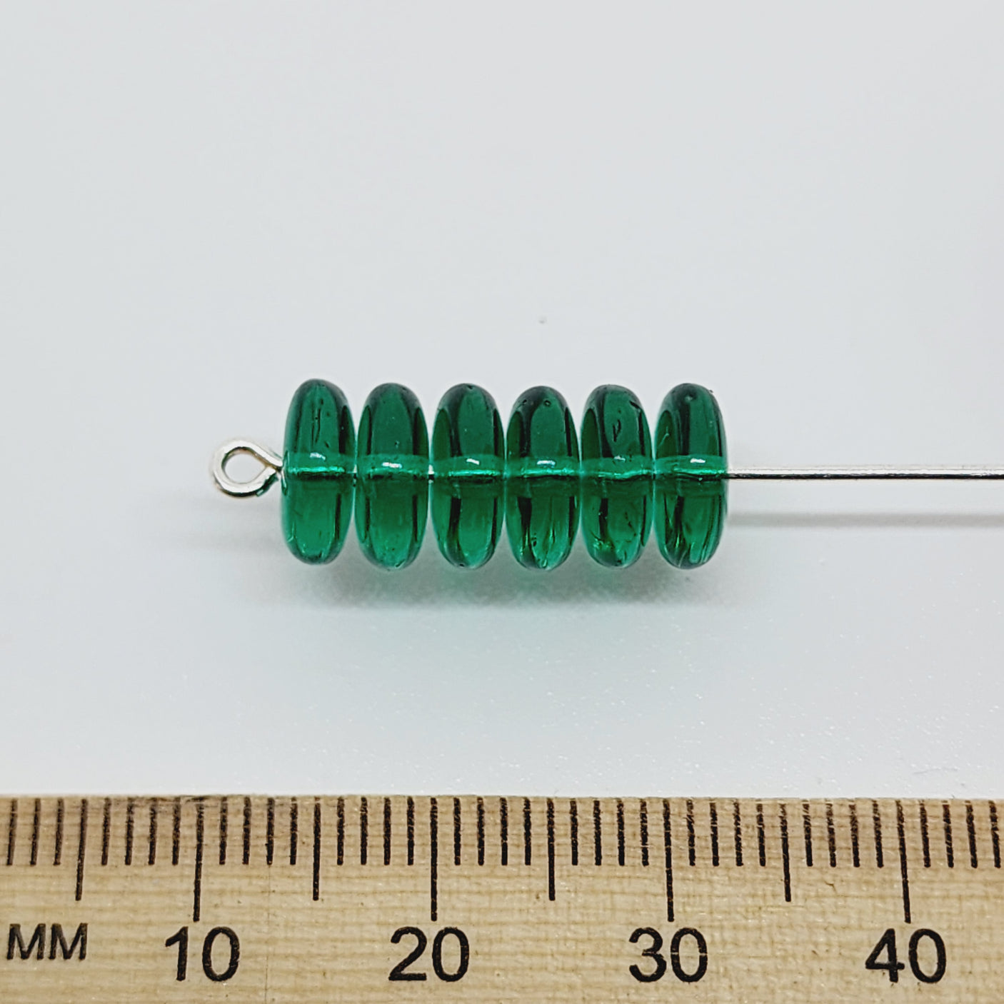 3x8mm Rondelle Czech Glass Beads (50) - Emerald Transparent - Bead Shack