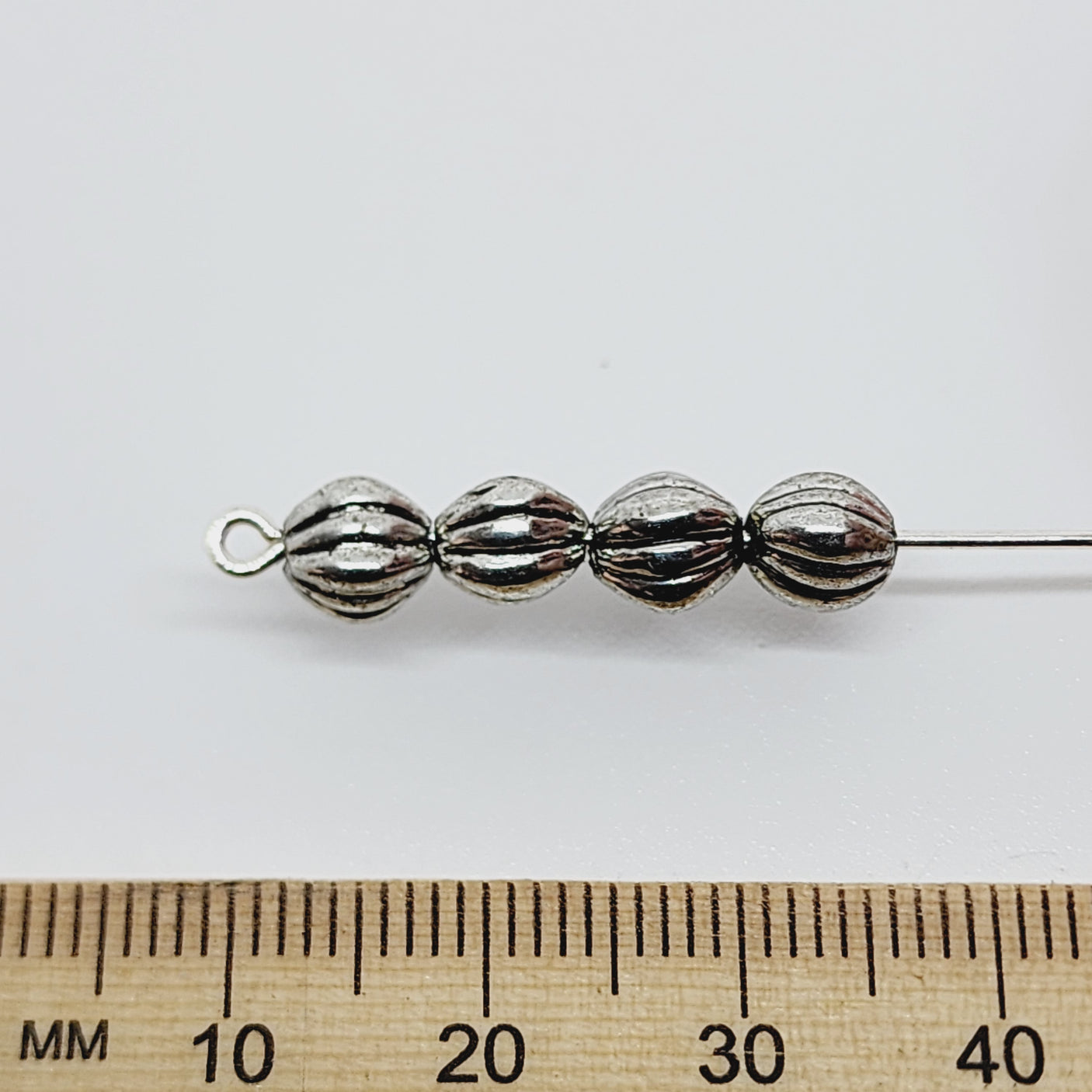 6mm Onion (50) - Antique Silver - Vintage Metalised Beads